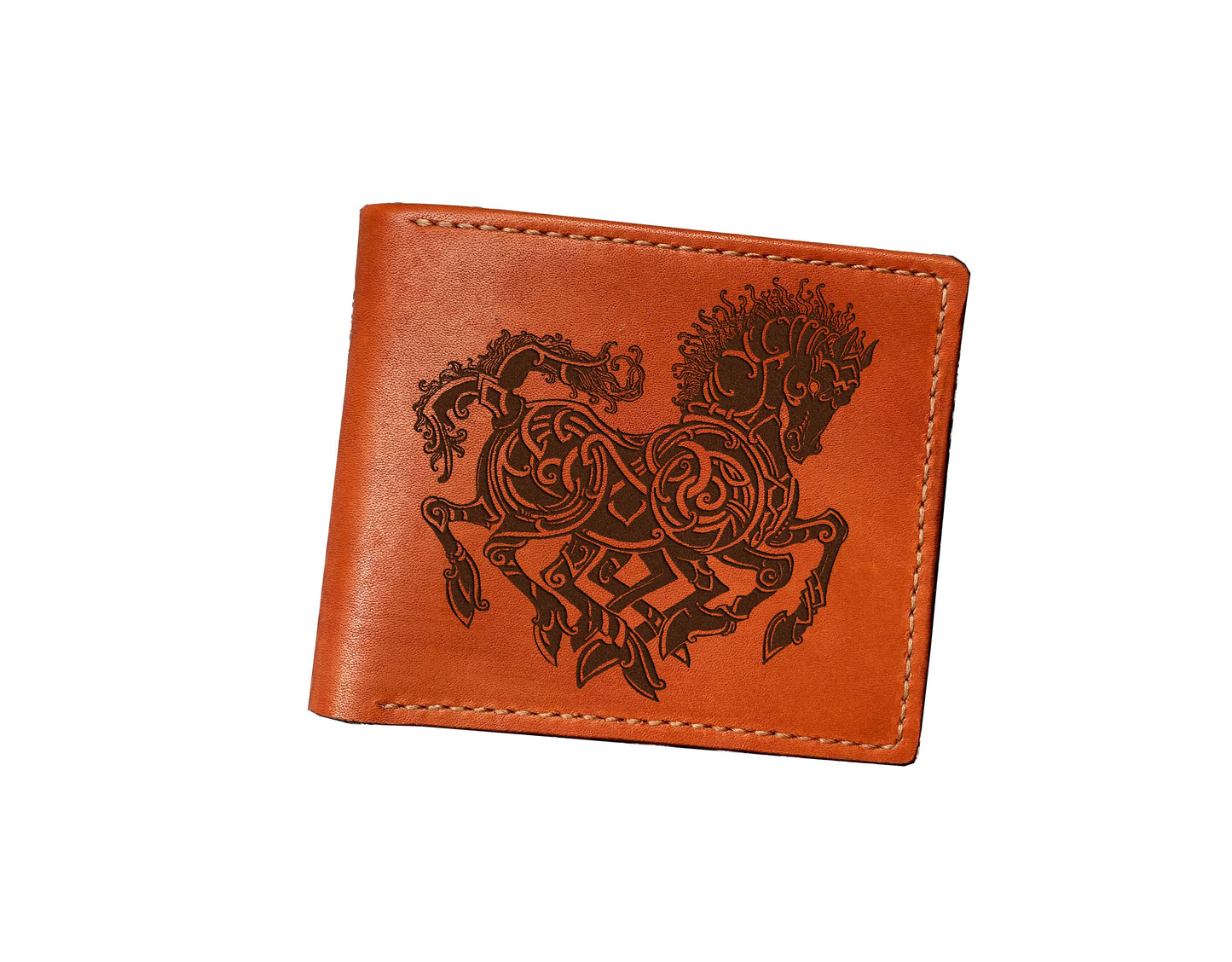 Sleipnir Odin's Steed leather men's wallet, customized men's gift, Norse Viking symbols wallet