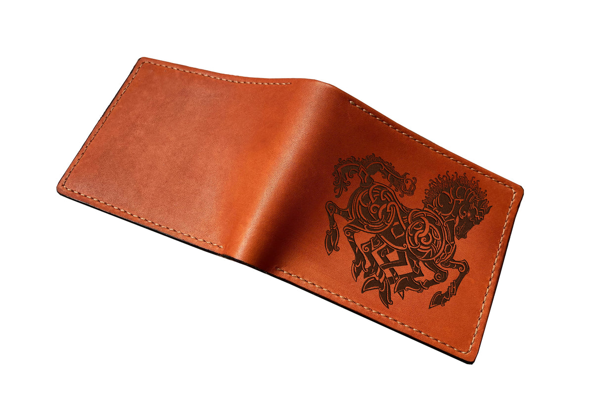 Sleipnir Odin's Steed leather men's wallet, customized men's gift, Norse Viking symbols wallet