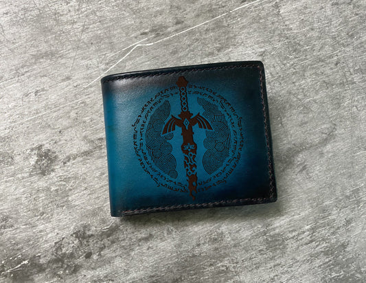 The master sword leather men's wallet, customized gift for him, Zelda gamer anniversary present, wallet for boyfriend, Legend of Zelda gifts