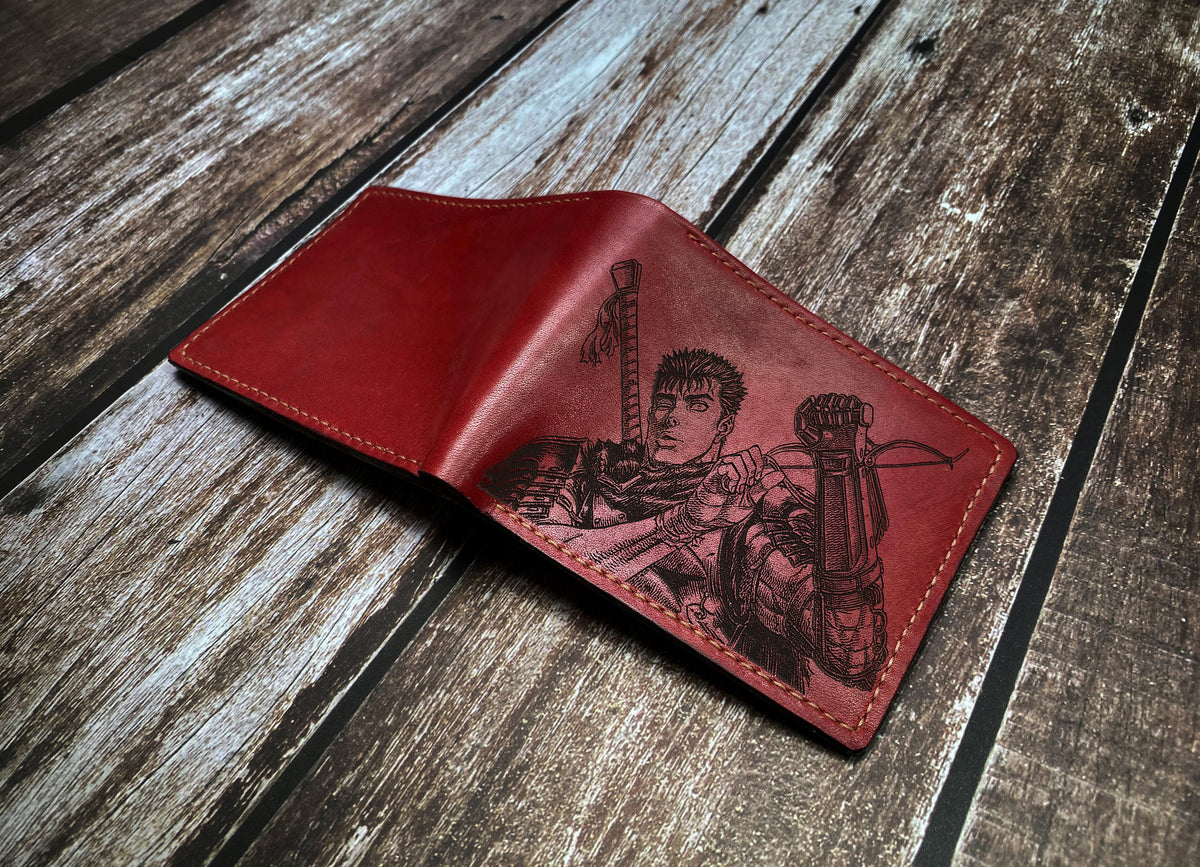 Berserk Manga Japanese style wallet, bifold leather men's wallet, Anime lover gift ideas, anniversary gift for brother