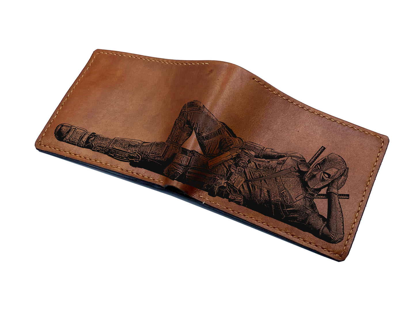 Deadpool superheroes leather wallet, deadpool leather gift ideas, cool wallet for kid