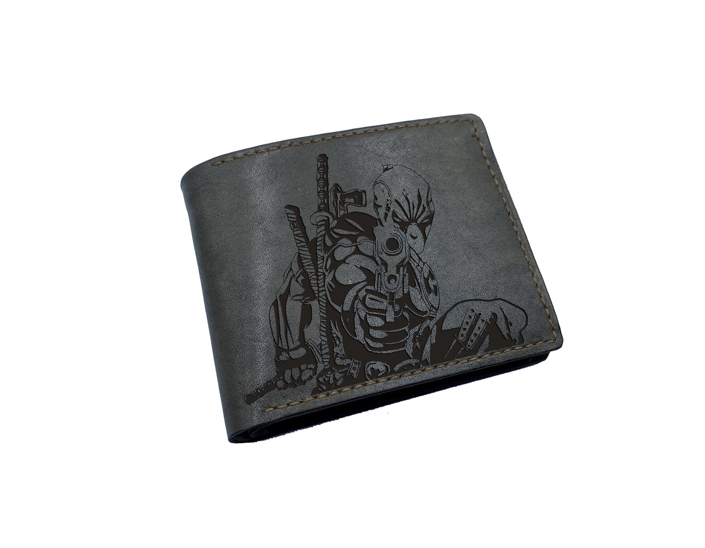 Deadpool superheroes leather wallet, deadpool leather gift ideas, cool wallet for kid