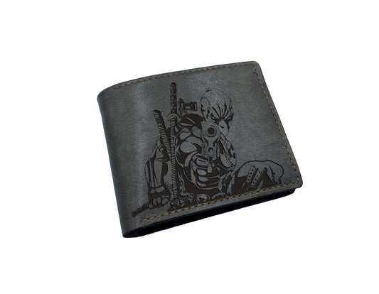 Deadpool superheroes leather wallet, deadpool leather gift ideas, cool wallet for kid