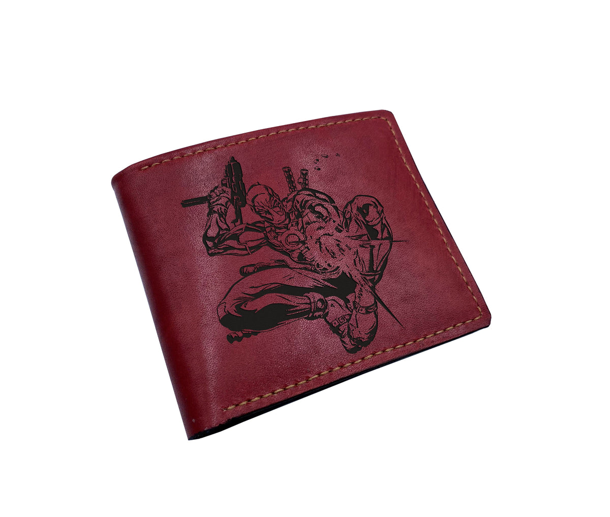 Deadpool superheroes leather wallet, deadpool leather gift ideas, cool wallet for kid