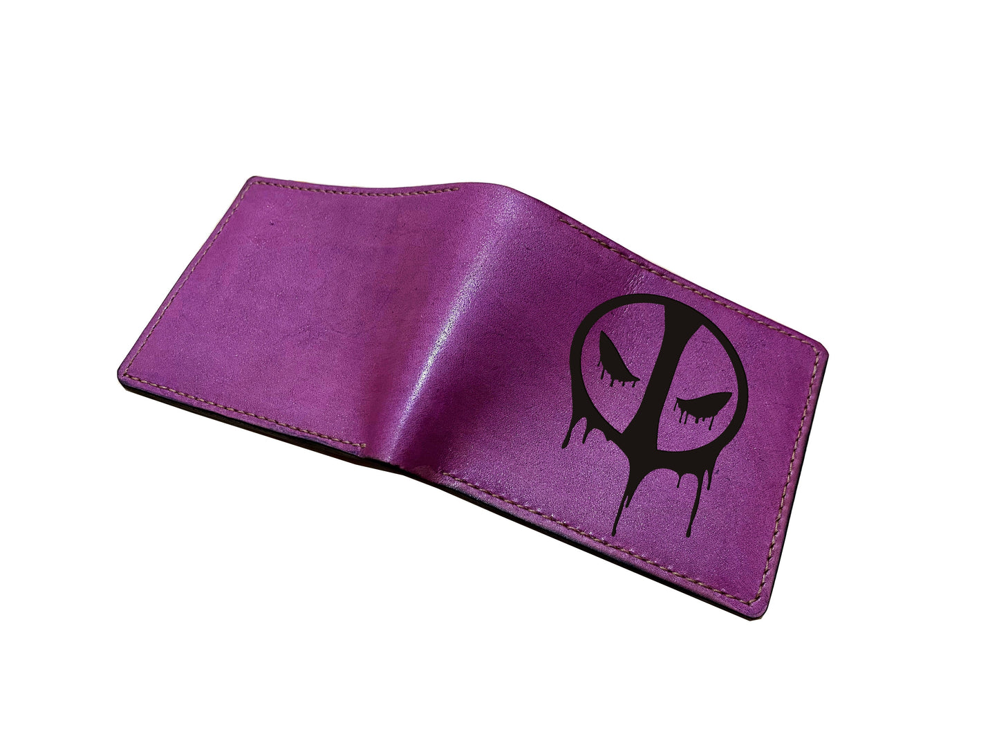 Superheroes leather wallet, Deadpool engraving wallet, wedding gift ideas, birthday present for boyfriend