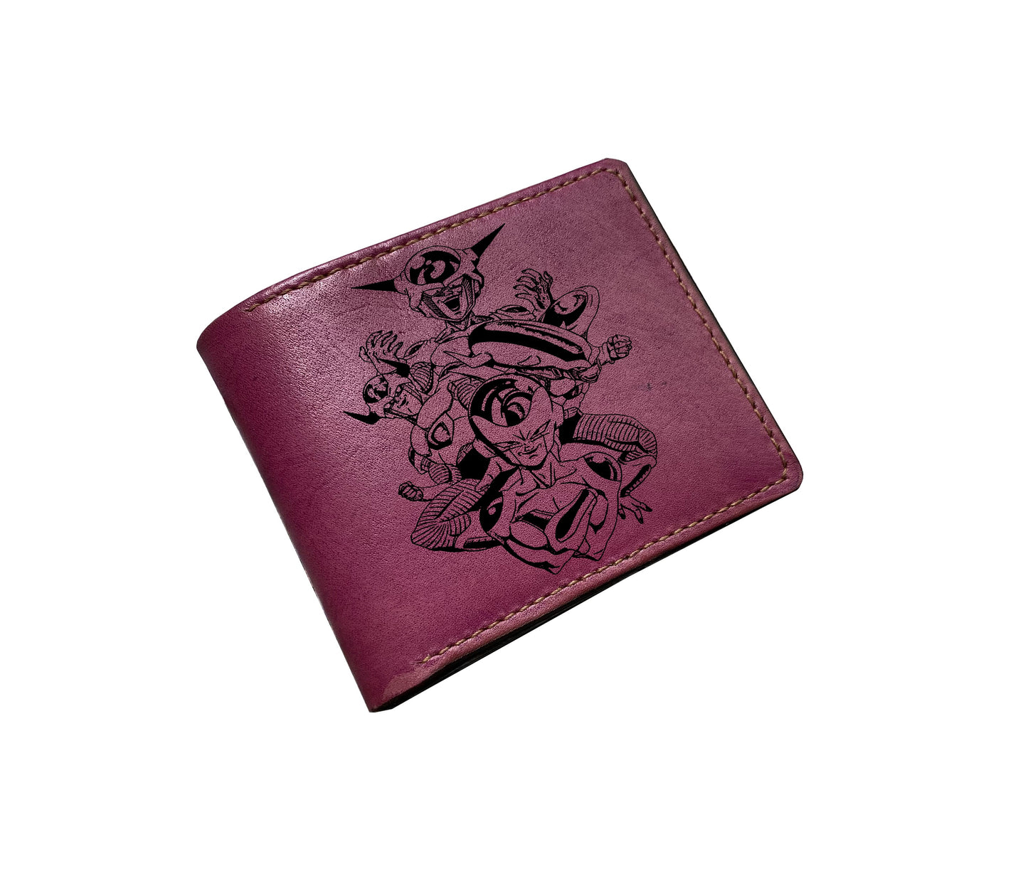 Mayan Corner - Dragon ball characters drawing leather wallet, fan art leather gift for men, wallet for him, leather anniversary present ideas - Freiza