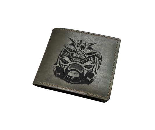 Mayan Corner - Dragon ball characters drawing leather wallet, fan art leather gift for men, wallet for him, leather anniversary present ideas -  Freiza super villains