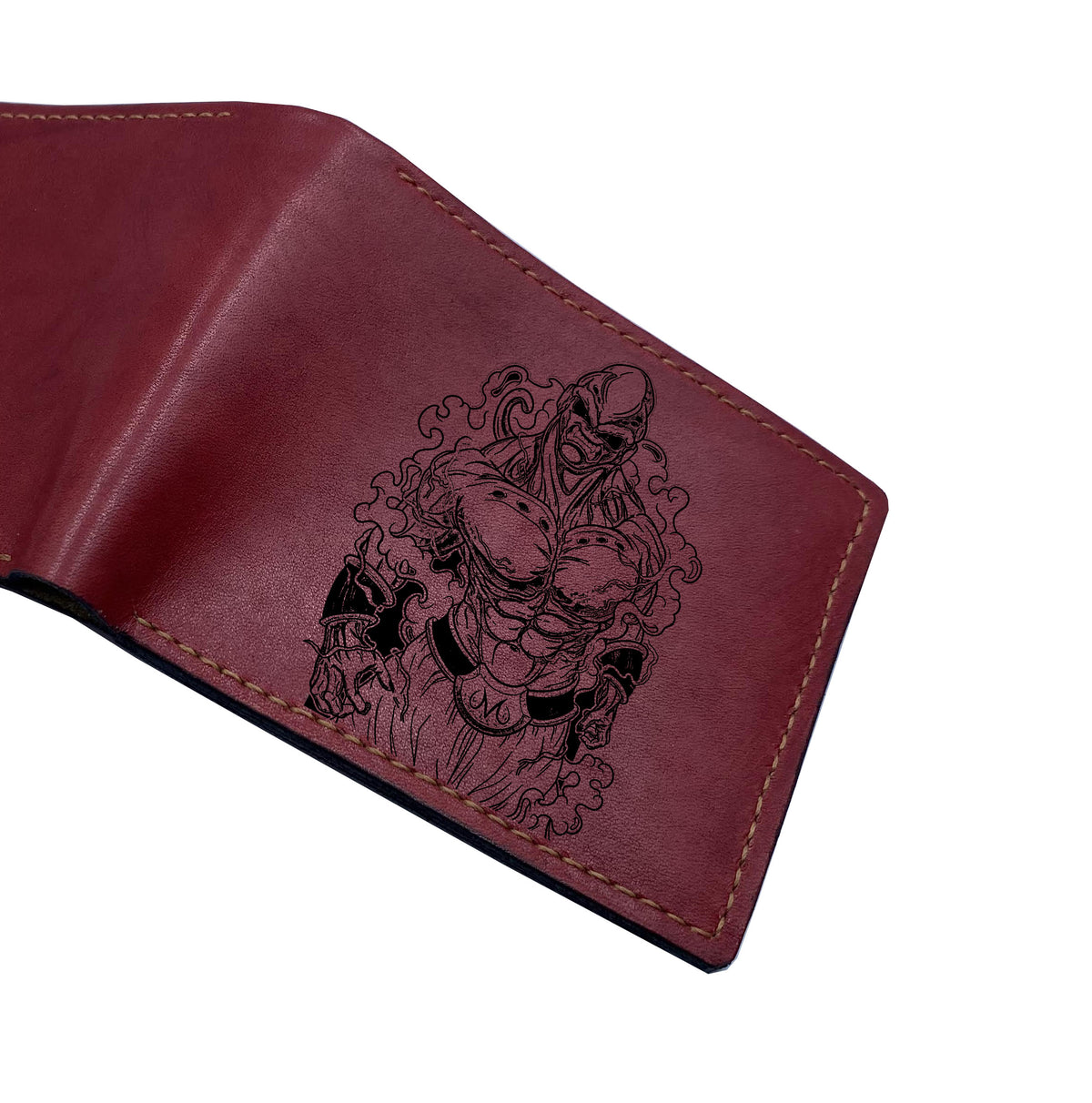 Mayan Corner - Dragon ball characters drawing leather wallet, fan art leather gift for men, wallet for him, leather anniversary present ideas - Super Villains monster