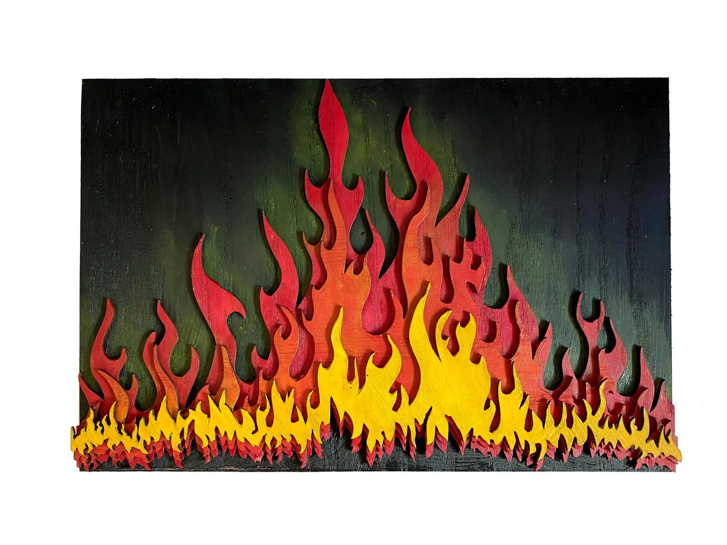 Wooden wall art home decor, Fire 3D multi layers hanging wooden picture, nature elements wall art decor, livingroom kitchen bedroom morden art