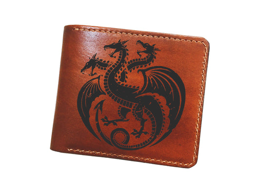 Mayan Corner - Game of Thrones leather men's wallet, men's gift ideas, personalized gift for him, anniversary present - House Targaryen Logo