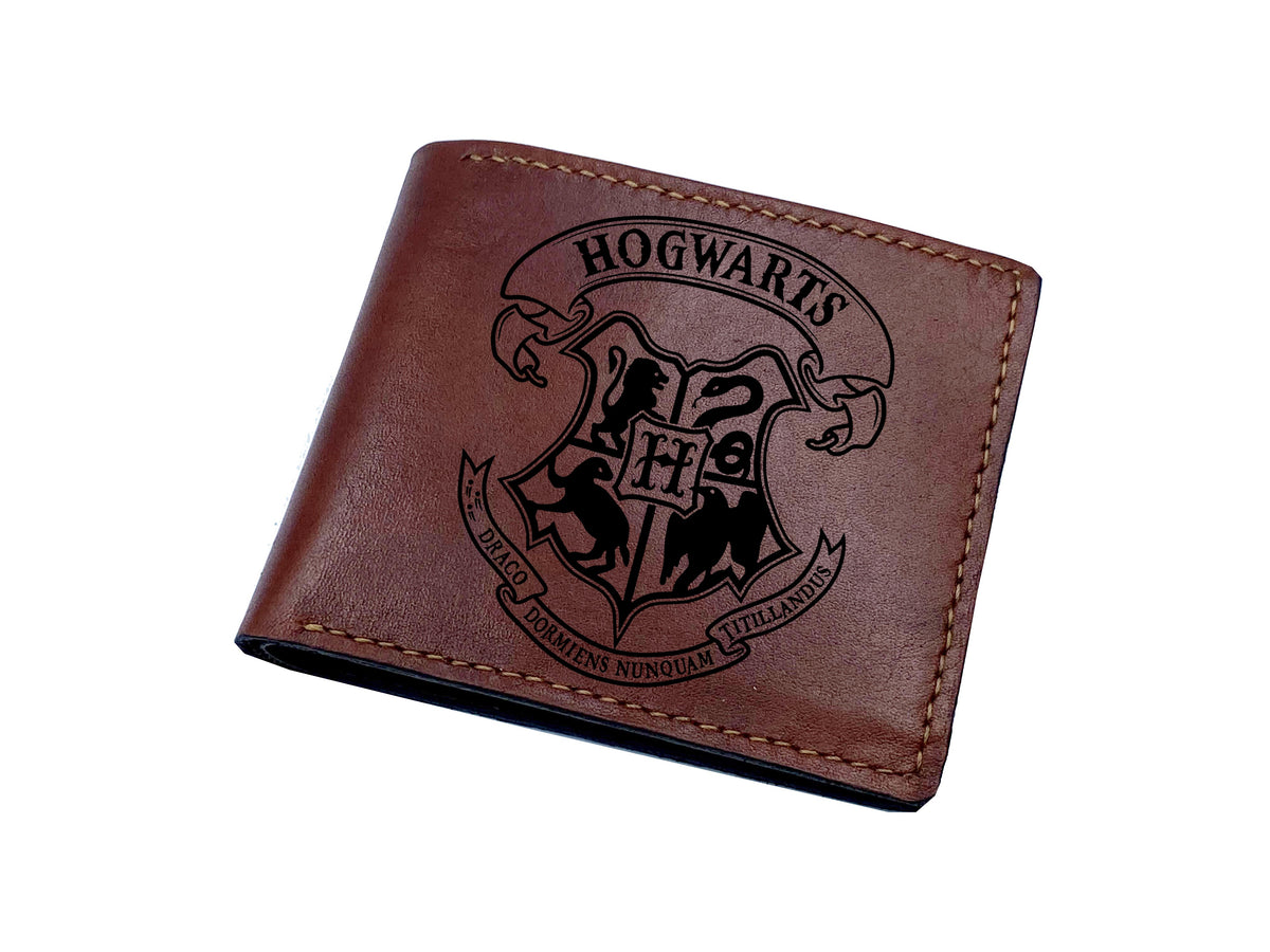 Mayan Corner - Customized leather men wallet, Harry Porter The Marauder's Map engraving wallet, wizard leather gift for him