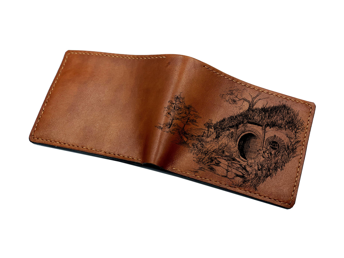Mayan Corner - The Lord of the Rings leather handmade wallet, The Treebeard of Fangorn Forest potrait, leather gift for husband, wallet for dad, boyfriend