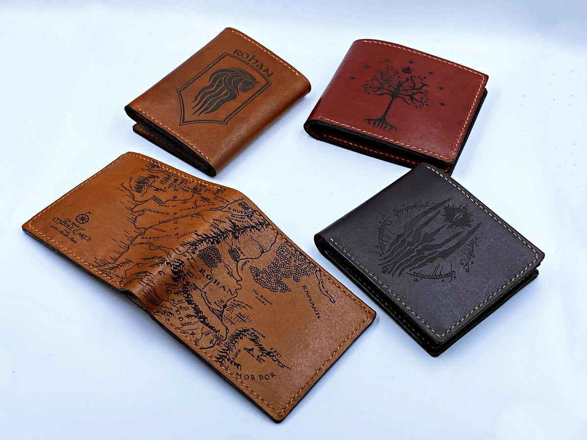 Mayan Corner - Personalized leather handmade wallet, The Lord of the Rings wallet, Rohan horse The Rohirrim leather art, lord of the rings leather gift for dad, birthday gift idea for husband, boyfriend