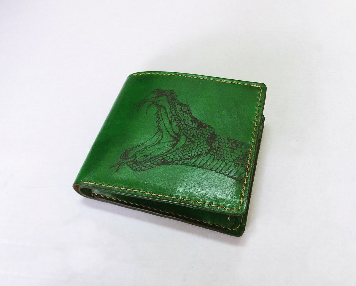 Mayan Corner - Cobra Snake animal leather handmade men's wallet, custom gifts for him, father's day gifts, anniversary gift for men