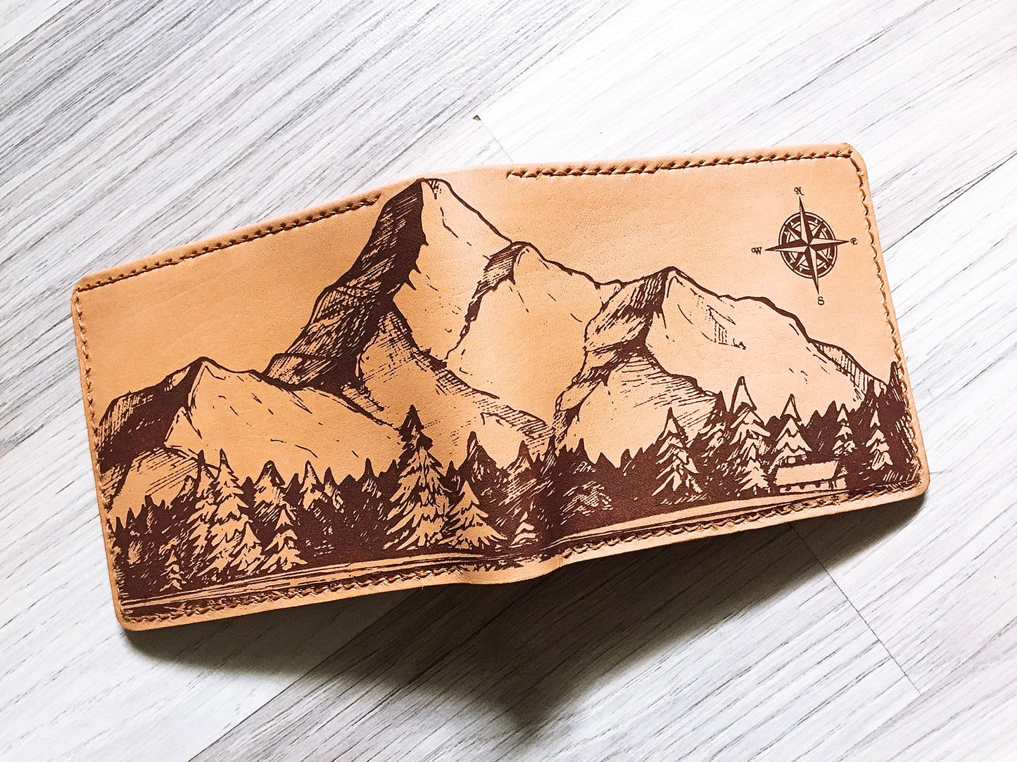 Mayan Corner - Koi animal pattern leather handmade men's wallet, custom gifts for him, father's day gifts, birthday gift 2021