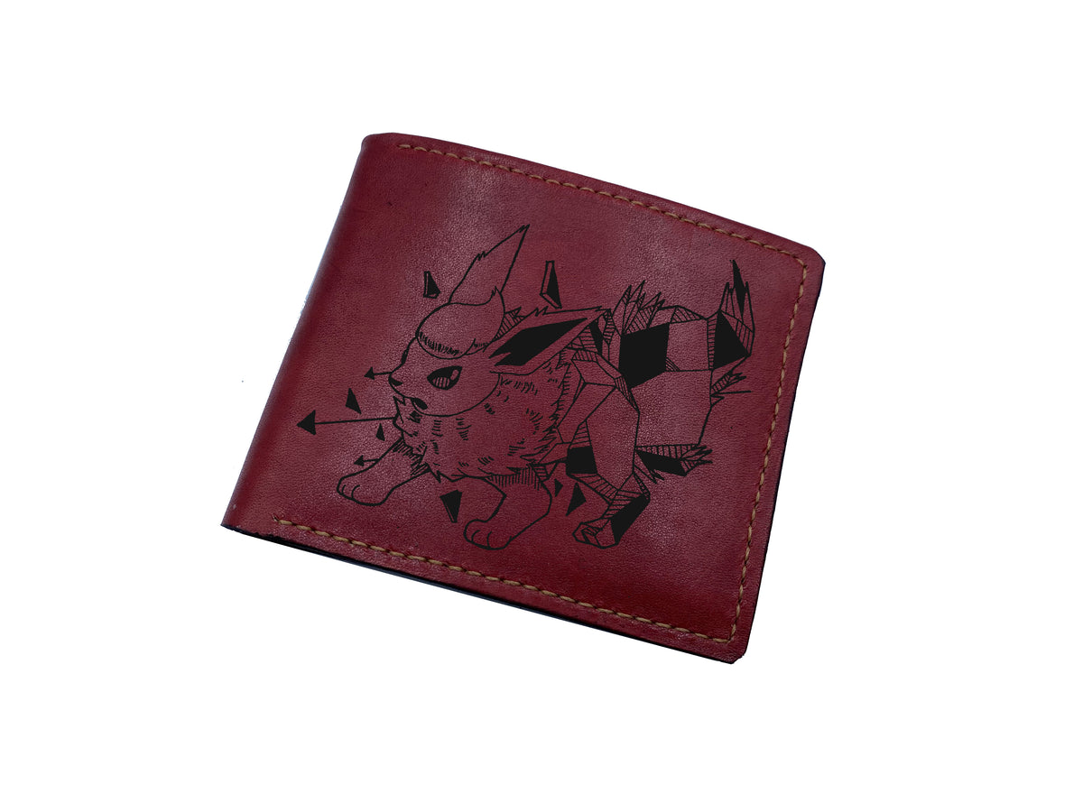 Mayan Corner - Pokemon geometric art leather wallet, customized leather gift for men, pokemon gift ideas -  Squirtle PK27103