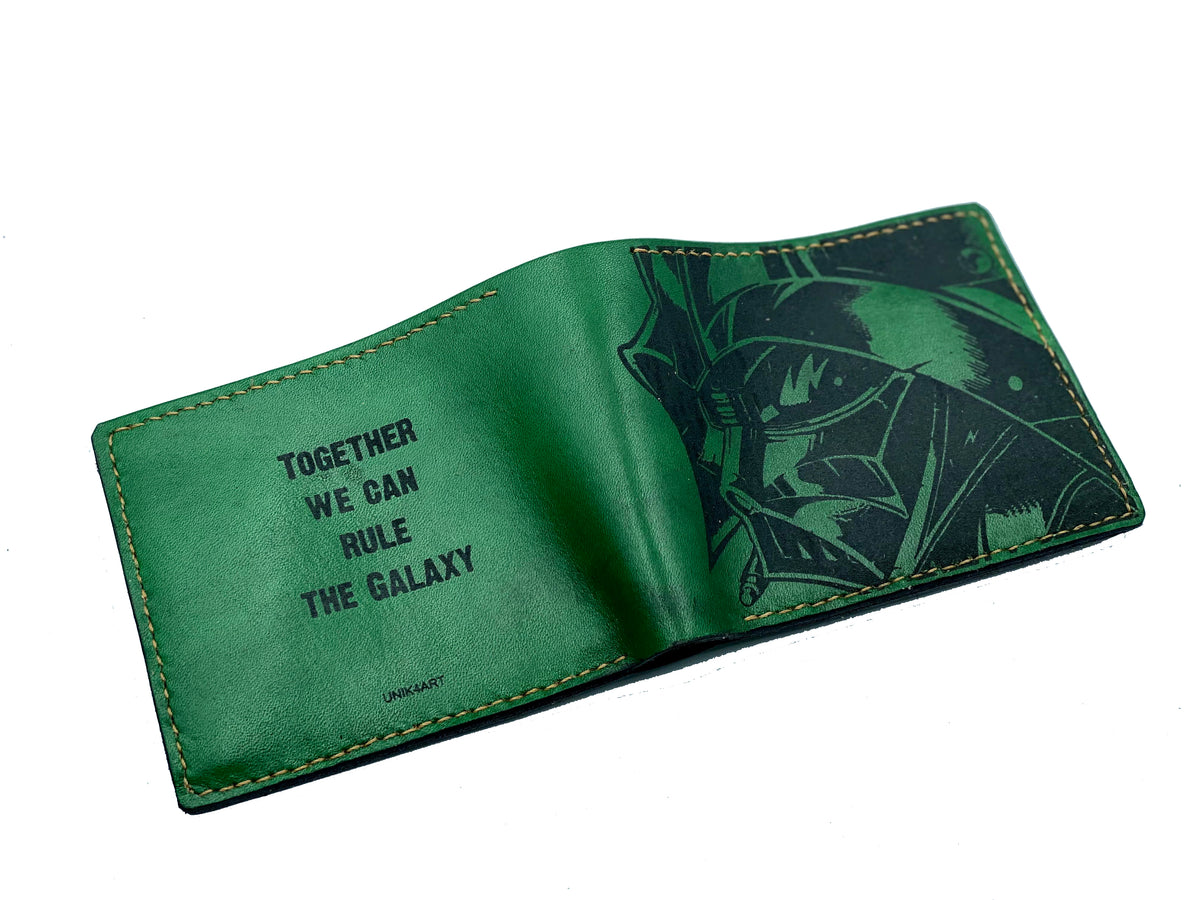 Mayan Corner - Darth Vader Mask Starwars personalized leather handmade men's wallet, custom anniversary gifts for him, Father boyfriend brother special present