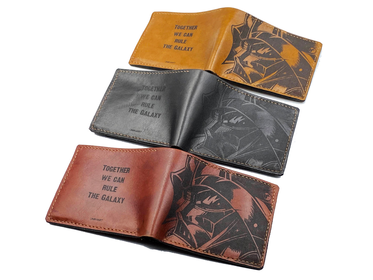 Mayan Corner - Darth Vader Mask Starwars personalized leather handmade men's wallet, custom anniversary gifts for him, Father boyfriend brother special present