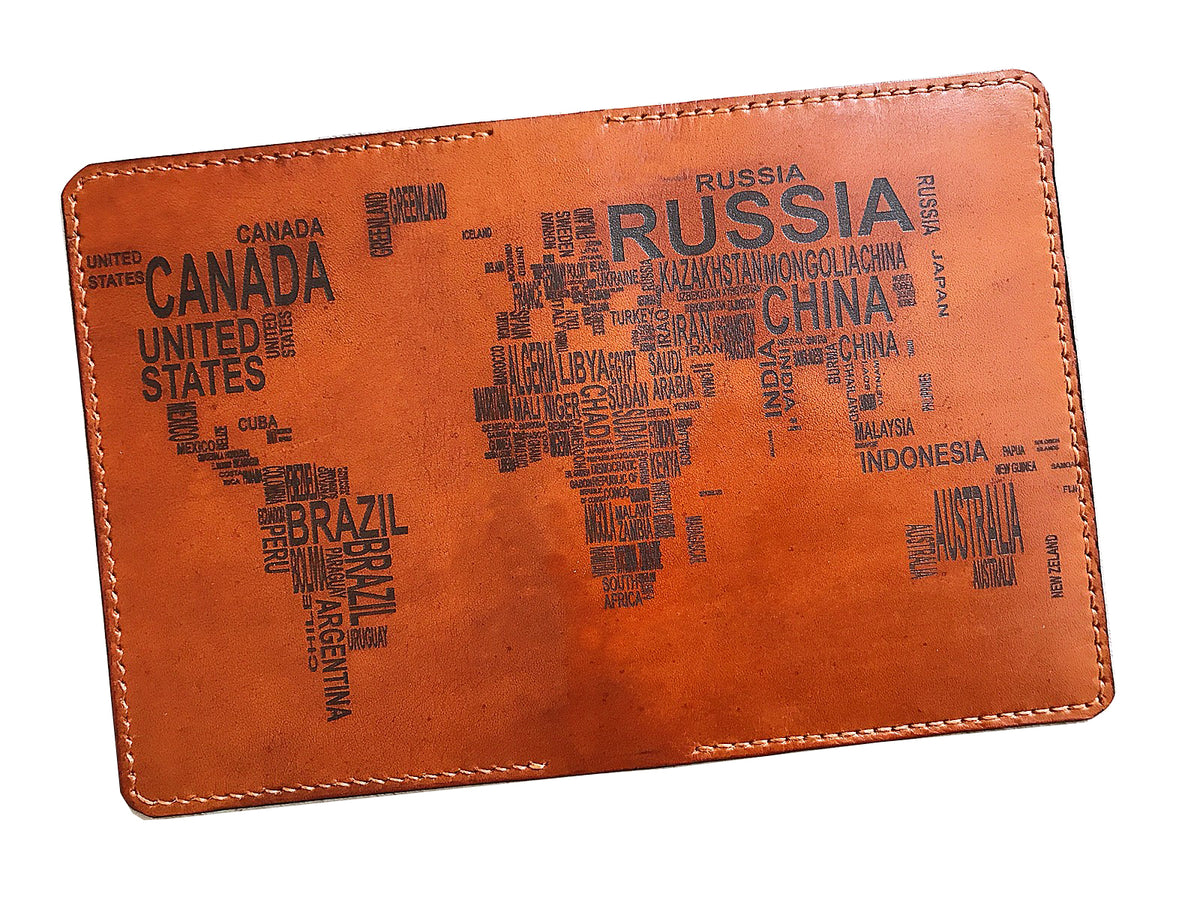 Personalized World map modern text Leather Passport Wallet, Passport Cover, Passport Holder, Custom family travel gift, Anniversary gift ideas