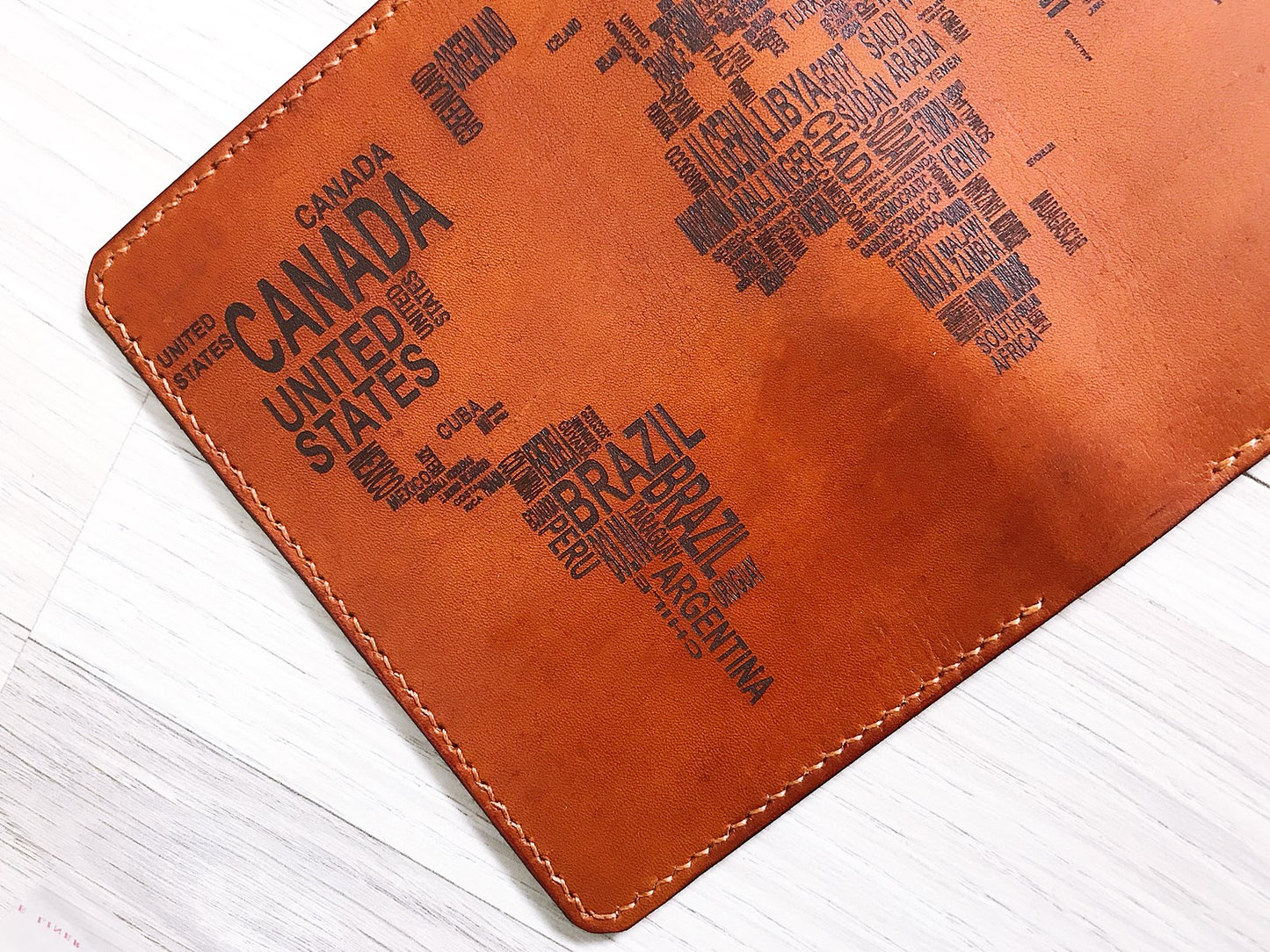 Personalized World map modern text Leather Passport Wallet, Passport Cover, Passport Holder, Custom family travel gift, Anniversary gift ideas