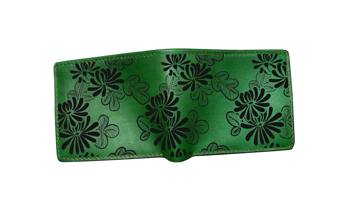 Mayan Corner - Eastern dragon pattern leather bifold long wallet, customized Japan pattern wallet, leather gift for him, leather anniversary present