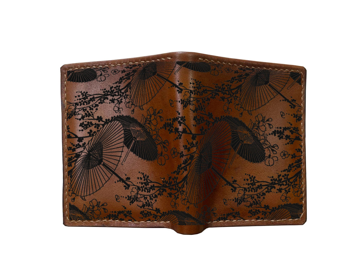 Mayan Corner - Personalized leather koi wallet, koi fish pattern wallet, japanese tradition art, leather anniversary present for birthday, christmas