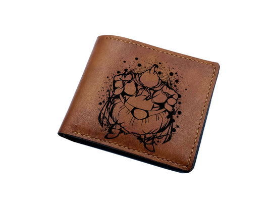 Mayan Corner - Majin Buu drawing wallet, dragon ball villain characters gift, gift for dragon ball fan, japan anime leather gift ideas, gift for boy
