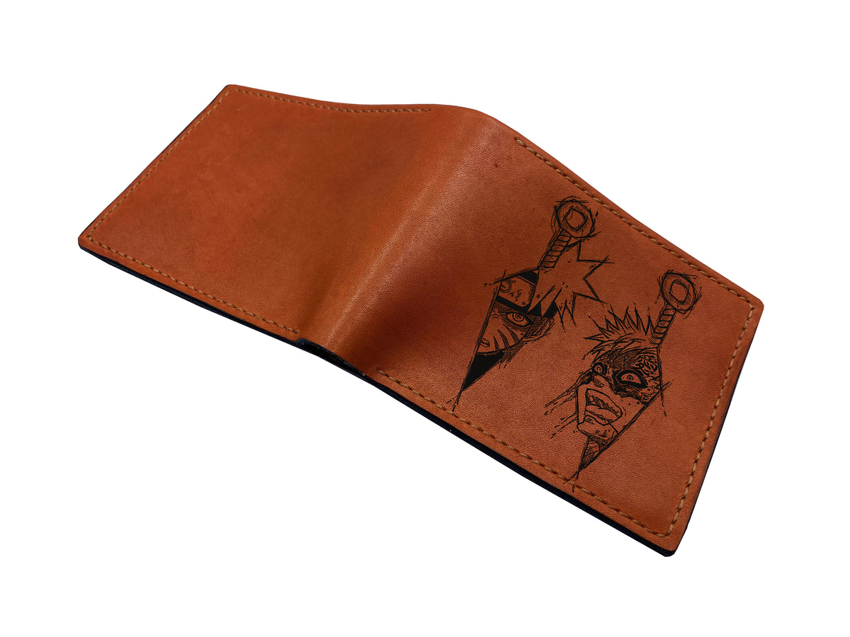 Naruto leather men's wallet, Anime character leather gift ideas, Naruto wallet for him, birthday gift for boyfriend