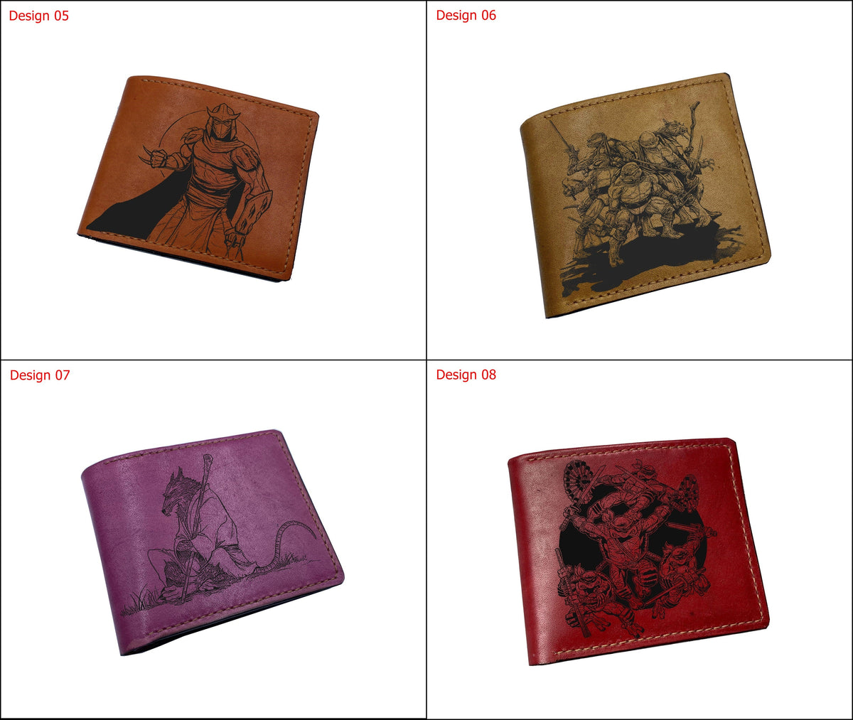 Mayan Corner - Personalized genuine leather handmade wallet, leather gift ideas for him, ninja turtle leather art wallet - 01112210