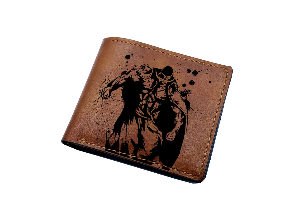 Personalized leather handmade wallet, anime pattern gift, One Piece leather men's wallet, leather anniversary gift idea for brother, husband, boyfriend