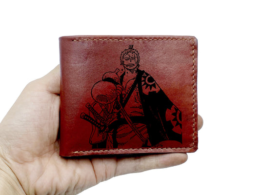 Mayan Corner - Japan anime leather art wallet, morden art drawing men gift, Custom One piece wallet for him, One piece art present