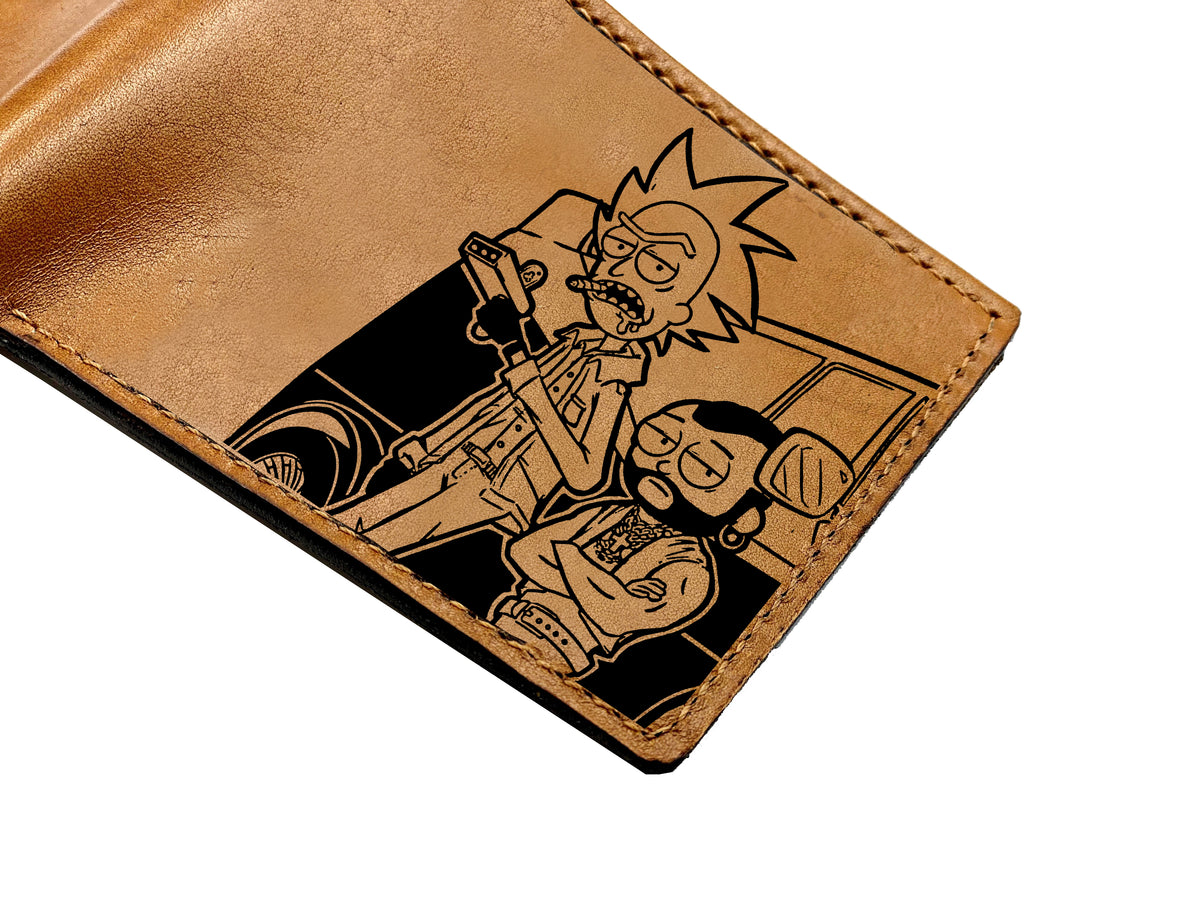 Mayan Corner - Rick and Morty movie series characters leather men's wallet, cartoon art wallet, cool leather gift for him - RM280101