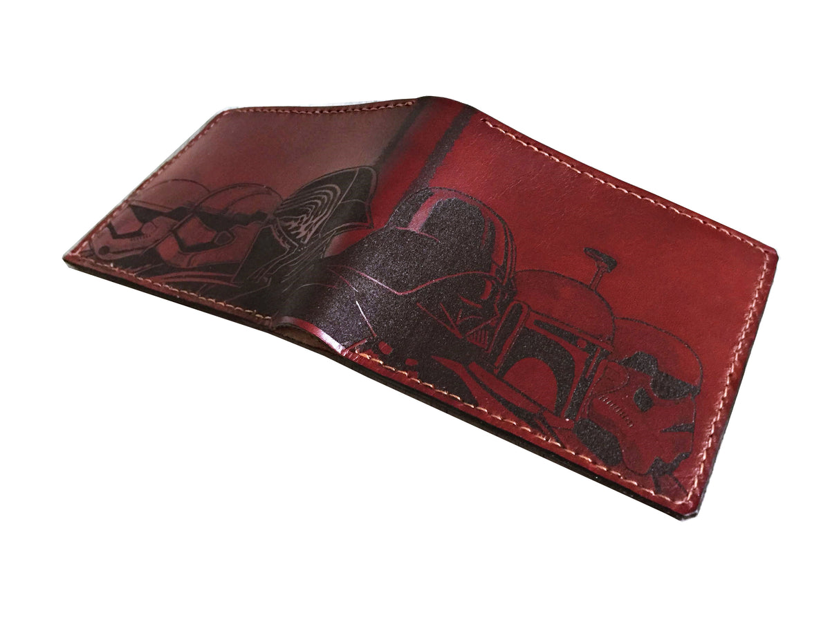 Mayan Corner - Starwars villains dark side personalized leather handmade men's wallet, custom anniversary gifts for him, Father boyfriend brother special present