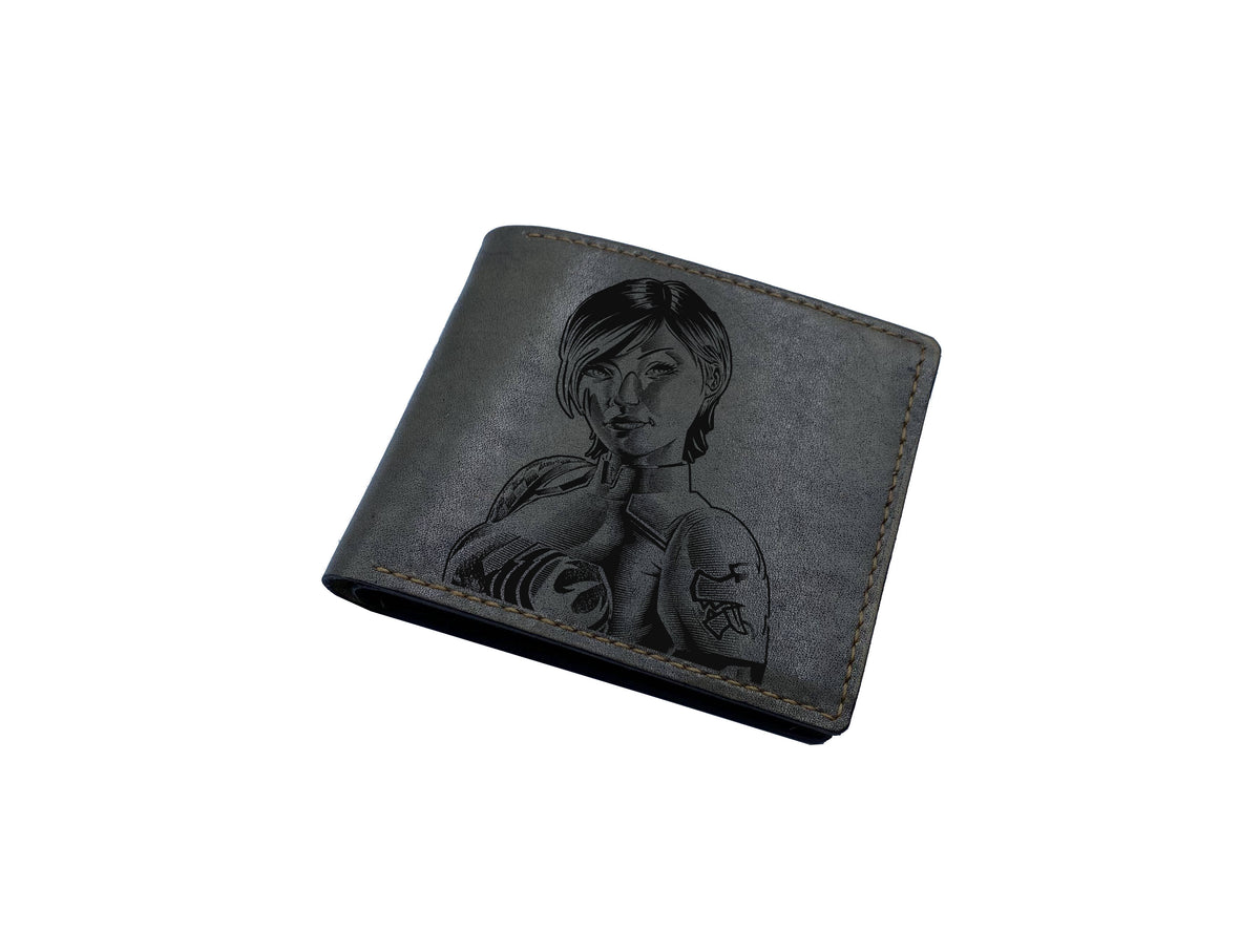 Starwars leather handmade wallet, starwars characters modern art, leather gift for men, wallet for husband