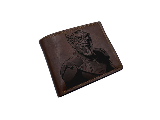 Personalized birthday gift ideas for him Starwars leather art wallet, Starwars movie present