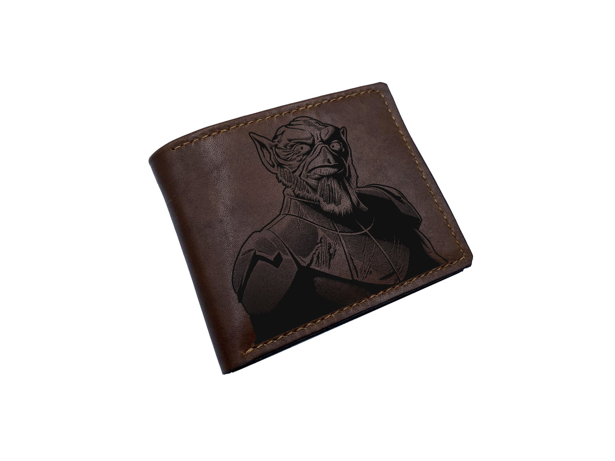 Kylo Ren Sith Lord leather wallet, Starwars villains engraving wallet, gift for him, wallet for husband, christmas gift ideas for him
