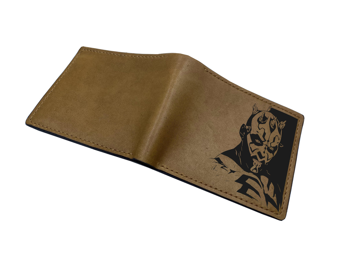 Starwars characters leather handmade wallet, cool wallet for dad, customized leather gifts for boyfriend,