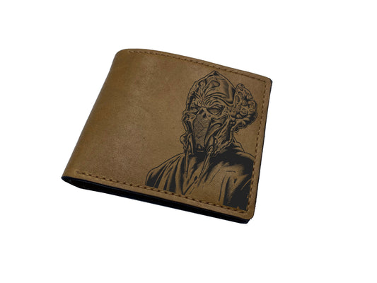 Customized Starwars art wallet, genuine leather bifold wallet, wallet for dad, starwars fan wallet, gift for him