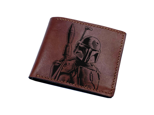 Starwars characters leather art wallet, modern art drawing wallet, cool leather gift for him, christmas gift ideas for brother