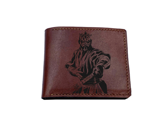 Darth Maul Sith Lord Starwars leather wallet, customized wallet for him, birthday leather anniversary present for men