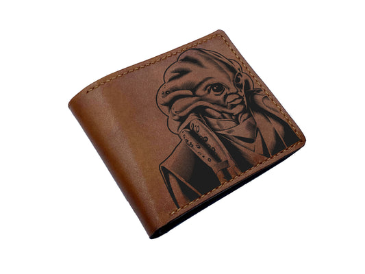 Personalized men's wallet, genuine leather handmade wallet, custom engraving leather gift, Starwars characters wallet, gift for men