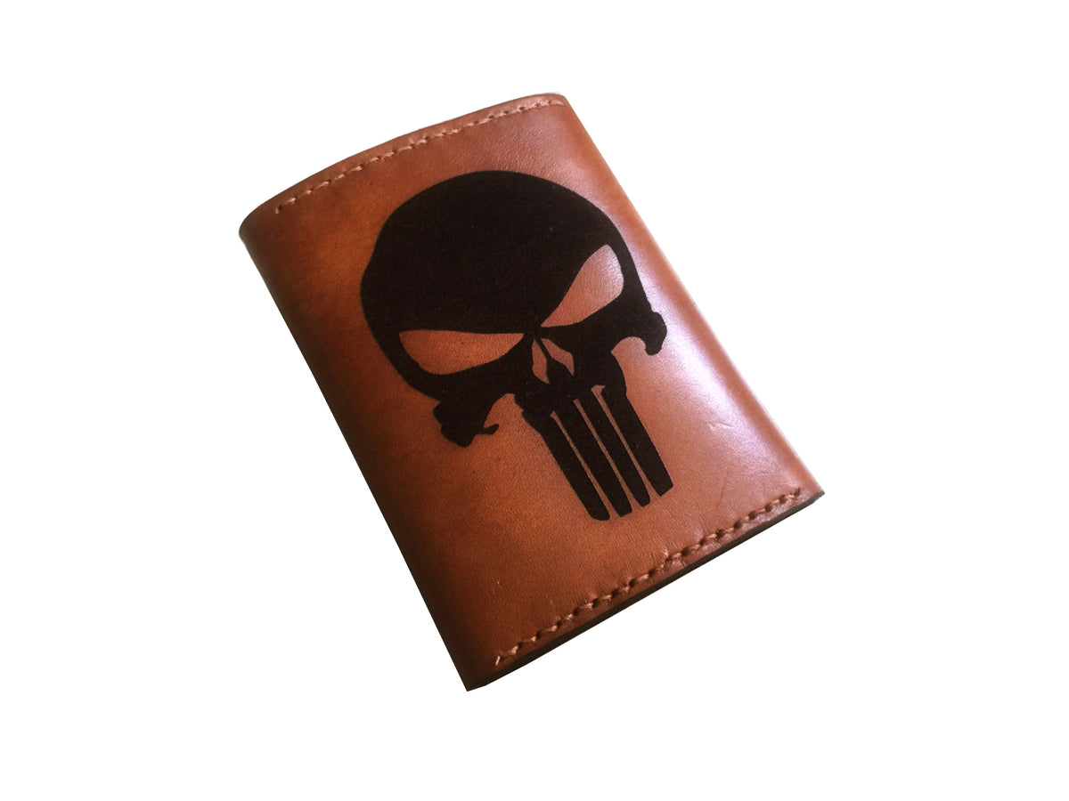 Mayan Corner - Superheroes leather handmade wallet, customized men's wallet, Leather gift ideas for men - Winter Soldier Star logo wallet