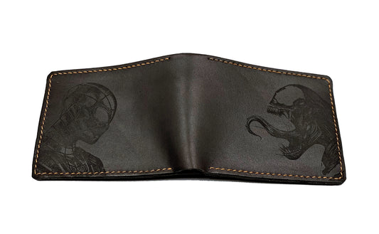 Mayan Corner - Venom spiderman leather handmade men's wallet, custom superheroes gifts for him, father's day gifts