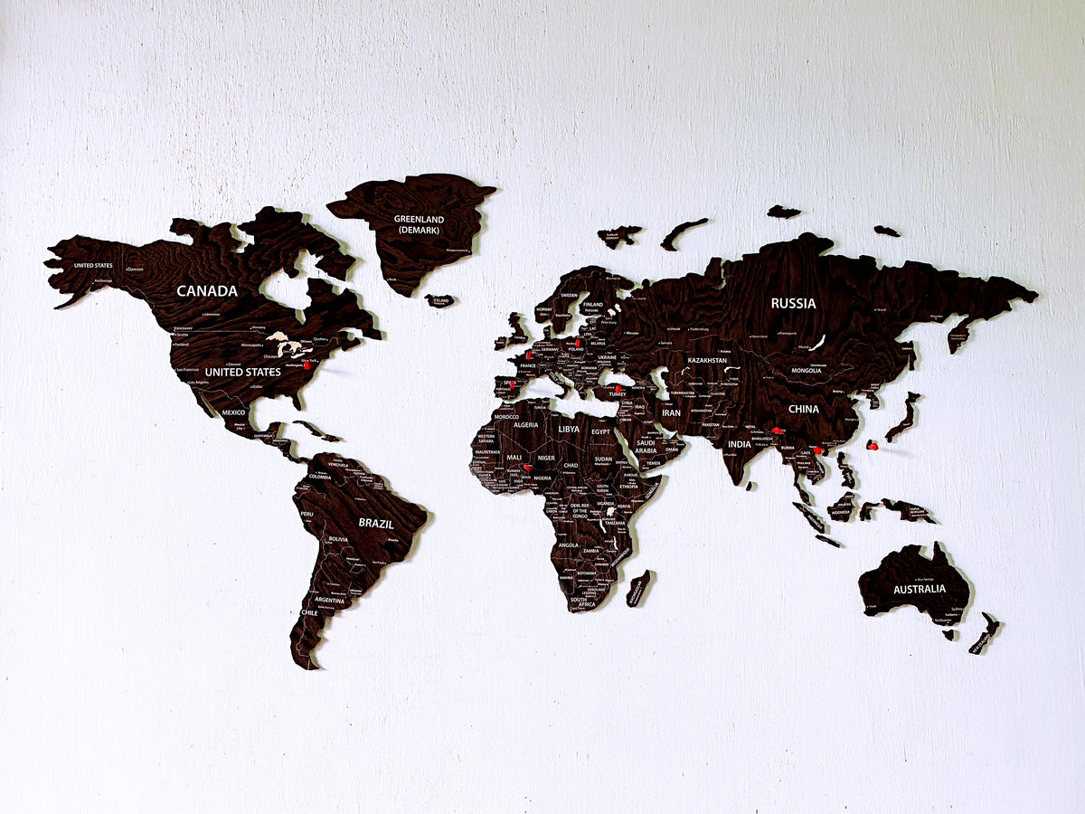 World map wooden map wall decor, wooden home decoration, wall art map, livingroom, kitchen, bedroom rustic decor - 03