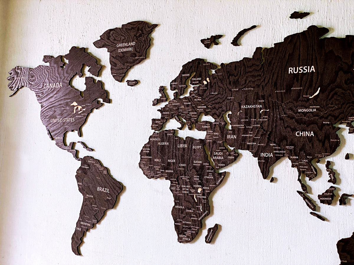 World map wooden map wall decor, wooden home decoration, wall art map, livingroom, kitchen, bedroom rustic decor - 03
