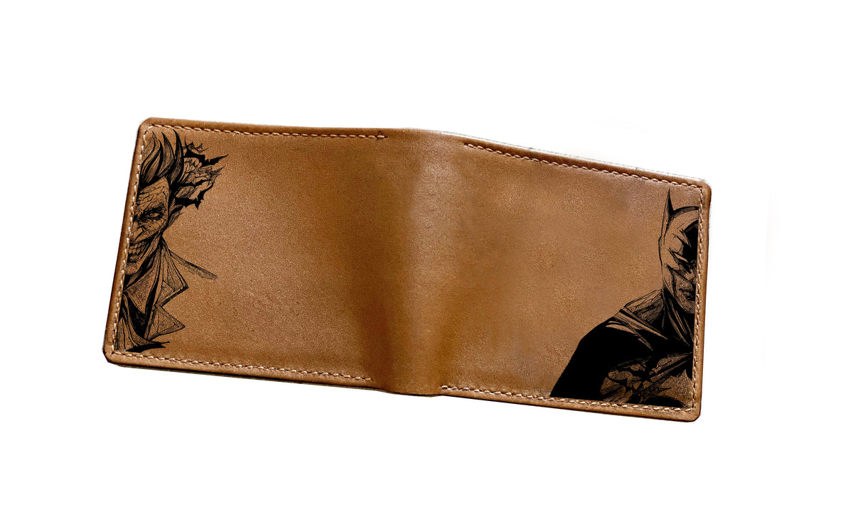 Mayan Corner - Genuine leather batman wallet, bifold leather wallet, superheroes gift for dad, boyfriend, batman small leather gift for friend