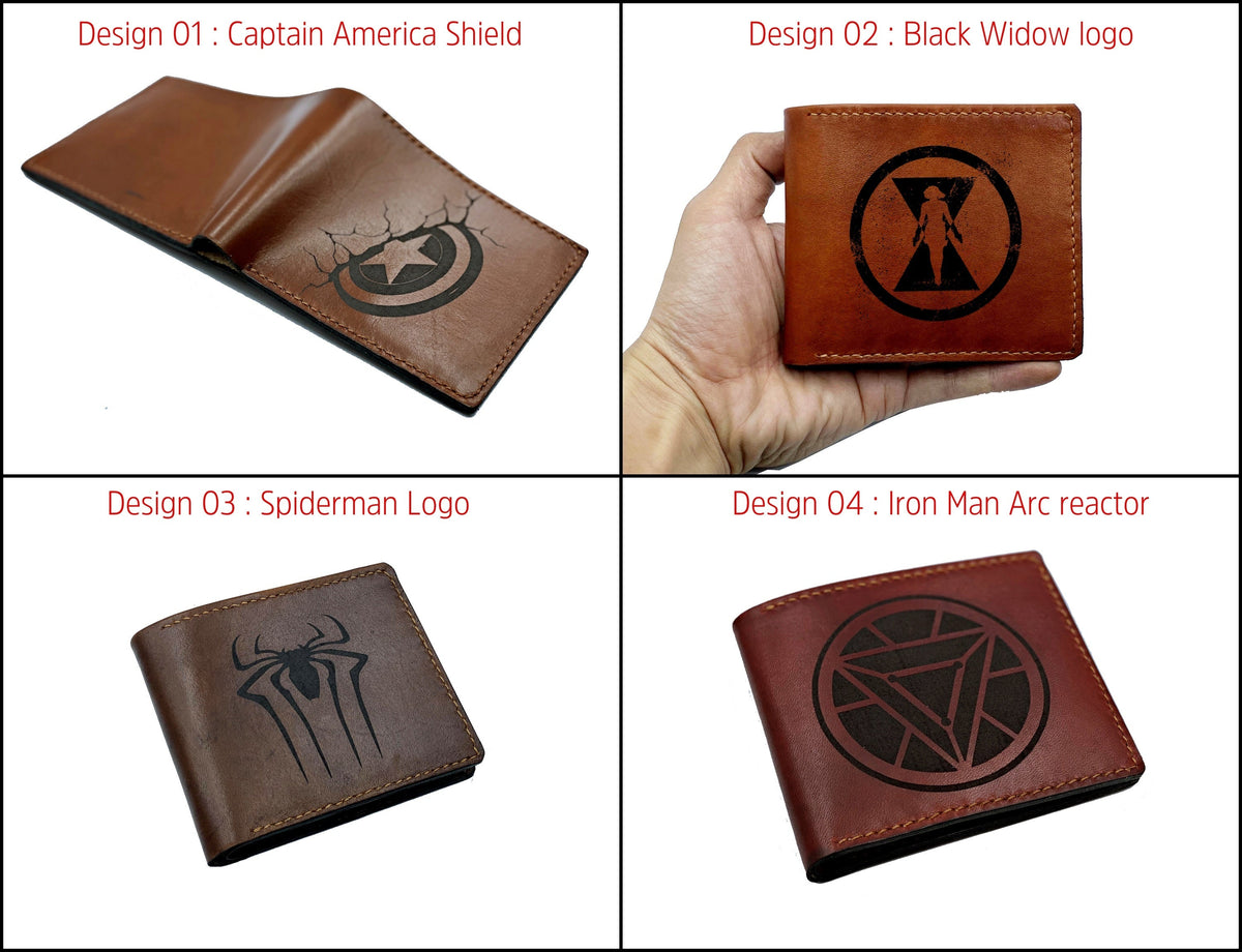Mayan Corner - Superheroes leather handmade wallet, customized men's wallet, Leather gift ideas for men - Sanctum sanctorum logo