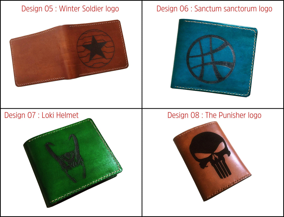 Mayan Corner - Superheroes leather handmade wallet, customized men's wallet, Leather gift ideas for men - Loki leather wallet