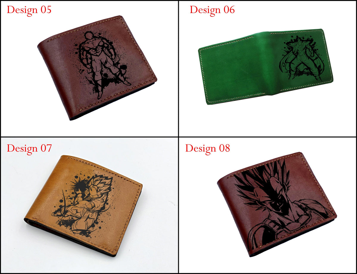 Mayan Corner - Freiza golden form leather wallet, customized dragon ball wallet, dragon ball leather gift for husband, cool gift for dad, super villain leather wallet