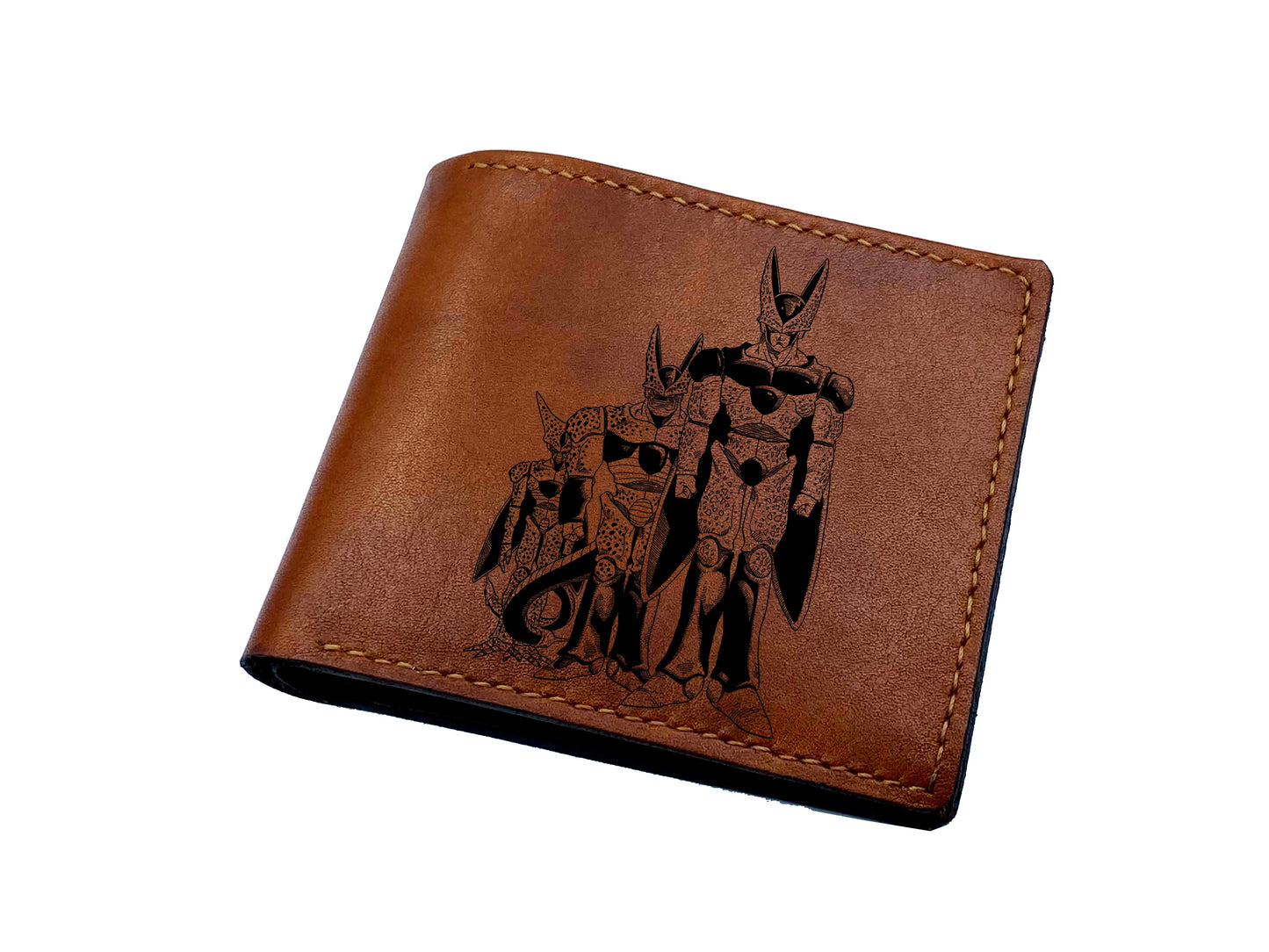 Mayan Corner - Super saiyan transform art, custom leather men wallet, son goku dragon ball wallet, leather gift for him, anime characters present
